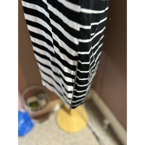 Lane Bryant Pullover Sweater Womens 22/24 Black White Striped Side Zippe… - Picture 3 of 10